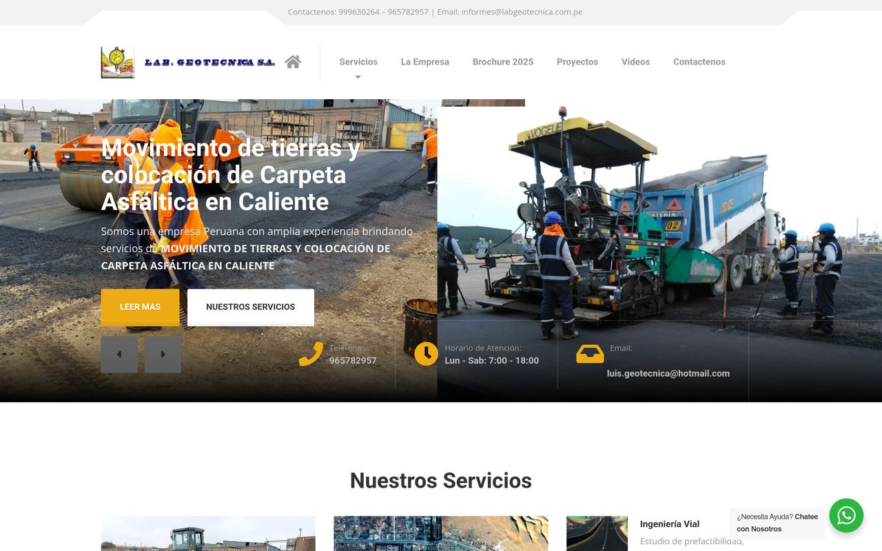 Sitio web de Lab Geotécnica S.A.
