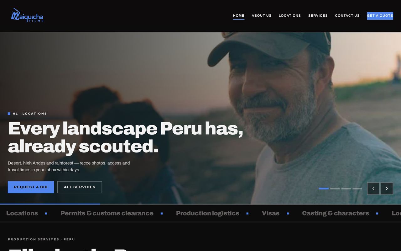 Sitio web de Waiquicha Films